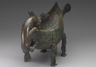 图片[3]-Yi water vessel with an animal handle and feet in human figures, late Western Zhou period, 857/53-771 BCE-China Archive